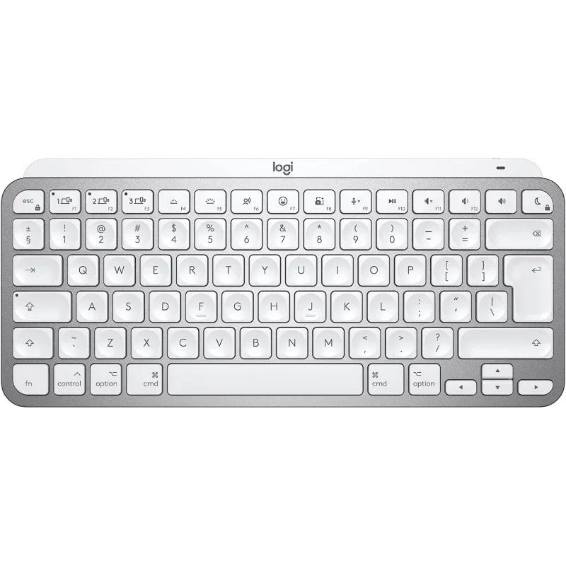Logitech MX Keys Mini For Mac Minimalist Wireless Illuminated Keyboard For Apple MacOS, IPad OS, Metal Build - Pale Grey - eBuy UAE